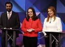 Humza Yousaf, Kate Forbes and Ash Regan will find out who has won the SNP leadership election on 27 March. (Credit: Getty Images)
