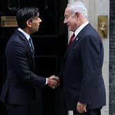 Rishi Sunak welcomed Israeli Prime Minister Benjamin Netanyahu to Number 10 amid protests aginst his domestic policy. (Credit: Getty Images)