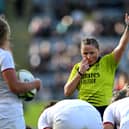 Referee Aimee Barrett-Theron. Picture: Joe Allison/Getty Images