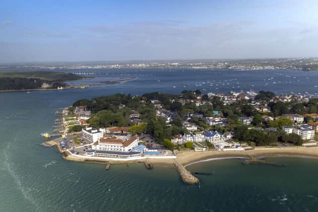 Aerial view of Sandbanks, Poole,  in Dorset, which crosses the mouth of Poole Harbour. Picture: PA