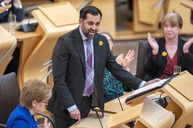 Minister for Health and Social Care Humza Yousaf before the start of First Minster’s Questions (FMQs) in the main chamber of the Scottish Parliament in Edinburgh. Picture date: Thursday March 23, 2023. Credit: PA
