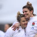 Sarah Hunter (R) and Marlie Packer ahead of Hunter’s last game for England