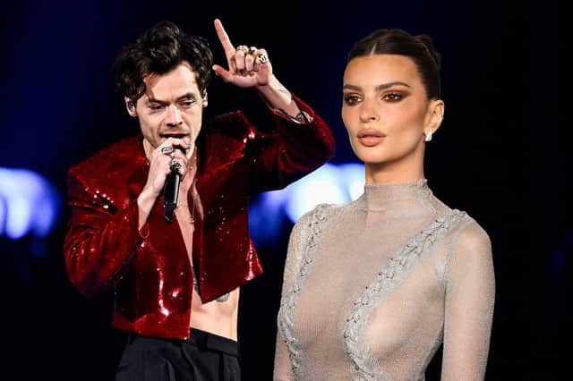 Harry Styles is rumoured to be dating model Emily Ratajkowski. (Getty Images/graphic Mark Hall National World)