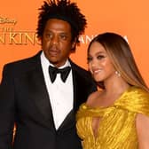 Beyonce Knowles-Carter and Jay-Z attend the European Premiere of Disney's "The Lion King"