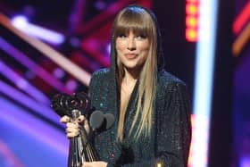 Honoree Taylor Swift accepts the iHeartRadio Innovator Award onstage during the 2023 iHeartRadio Music Awards