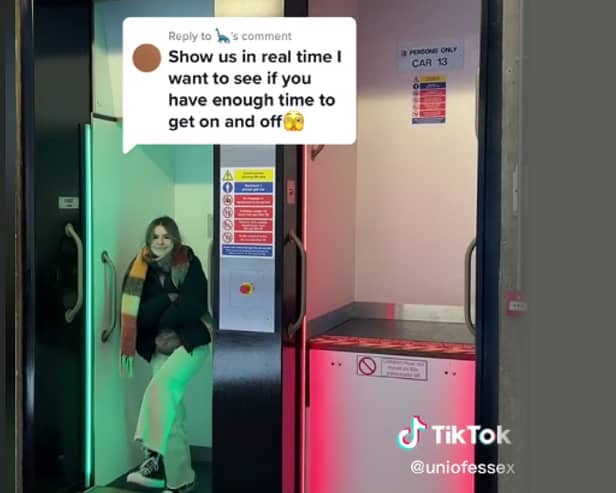 Videos of the paternoster lift at the University of Essex have gone viral on TikTok.