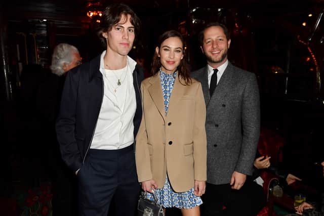 PARIS, FRANCE - JANUARY 19: Orson Fry, Alexa Chung, Derek Blasberg attend the dinner co-hosted by Prada and Vogue Paris on January 19, 2020 in Paris, France. (Photo by Jacopo Raule/Getty Images for Prada)