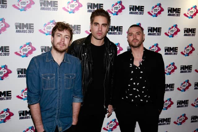 James Bourne, Charlie Simpson and Matt Willis of Busted attend the VO5 NME Awards 2017 at the O2 Academy Brixton on February 15, 2017 in London, United Kingdom.  (Photo by John Phillips/Getty Images)