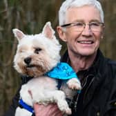  Paul O’Grady during a visit to the Battersea Brand Hatch Centre.