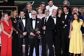  Outstanding Drama Series for "Succession" along with cast and crew onstage during the 74th Emmy Awards