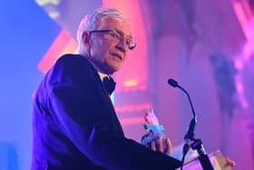 Paul O'Grady speaks on stage during the Rainbow Honours at 8 Northumberland Avenue on June 01, 2022 in London, England. (Photo by Stuart C. Wilson/Getty Images)
