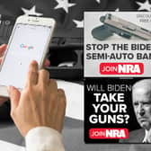 Google has made millions from gun-related ads paid for by the NRA. Image: NationalWorld/Google/NRA Institute for Legislative Action