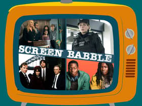 The orange Screen Babble picture, featuring images from The Power, Blue Lights, Rye Lane, and Our Friends in the North (Credit: Amazon Prime Video/BBC One/Spotlight Pictures/NationalWorld Graphics)