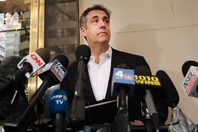 Michael Cohen, the former personal attorney to President Donald Trump, speaks to the media before departing his Manhattan apartment for prison on May 06, 2019 in New York City. Credit: Getty Images
