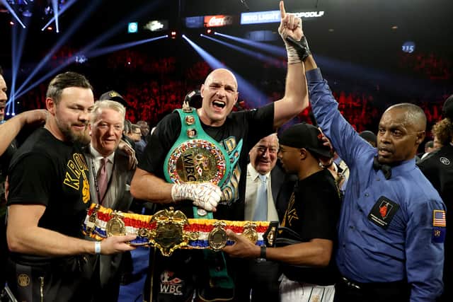 Tyson Fury beat Deontay Wilder in 2020 to win the heavyweight title. (Getty Images) 