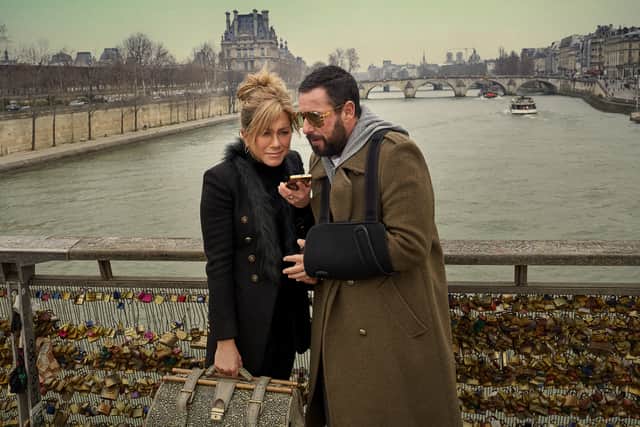 Jennifer Aniston and Adam Sandler in Paris