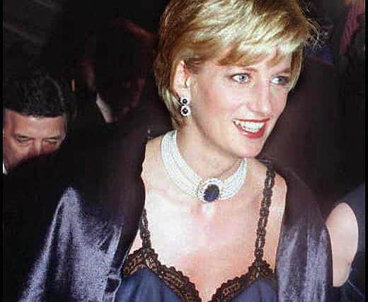 Princess Diana wore a 'midnight blue' Dior slip dress to The Met Gala in 1996. Photograph by Getty