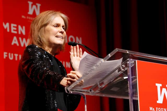 Founding Mother, Ms. Foundation Gloria Steinem speaks onstage during the Ms. Foundation Women of Vision Awards: The Future is Feminist at The Ziegfeld Ballroom on May 17, 2022 in New York City. (Photo by Astrid Stawiarz/Getty Images for Ms. Foundation for Women)