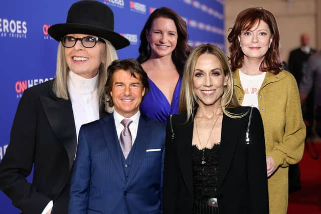 Celebrities who are happily single including Diane Keaton, Kristin Davis, Sheryl Crown, Susan Sarandon and Tom Cruise.