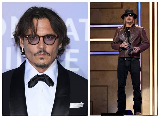 Johnny Depp is set for a big movie comeback while Kid Rock's violent reaction goes viral. Photographs by Getty