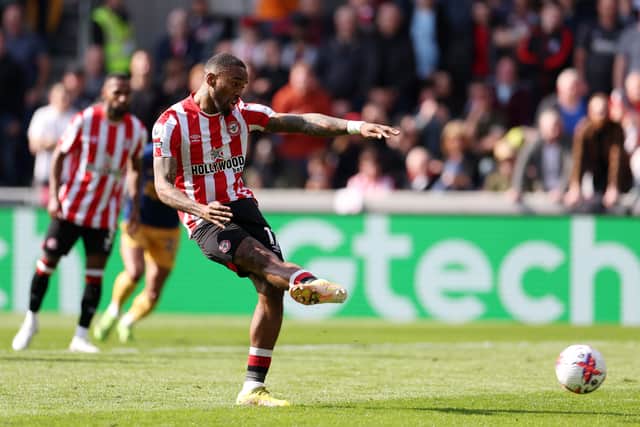 Ivan Toney of Brentford misses a penalty during the Premier League match between Brentford FC and Newcastle United. (Photo by Alex Pantling/Getty Images)