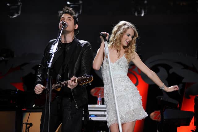 ohn Mayer and Taylor Swift perform onstage in 2009 (Photo: Bryan Bedder/Getty Images)