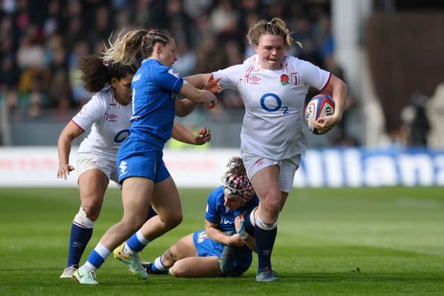 England’s Sarah Bern in action against Italy in round two