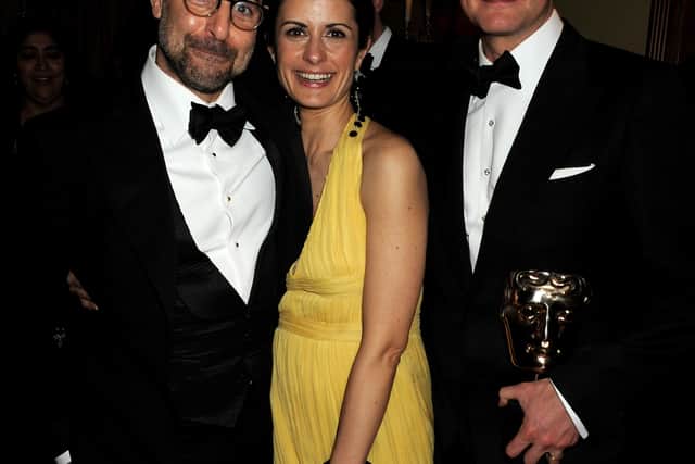 Stanley Tucci, Livia Giuggioli and Colin Firth in 2010.