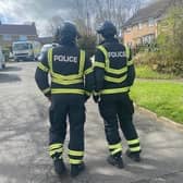 A specialist explosive ordnance disposal (EOD) team has been leading searches at the property in Loring Road, Sharnbrook, Bedfordshire, following the incident at around 7.40pm on Monday. Credit: Beds Police