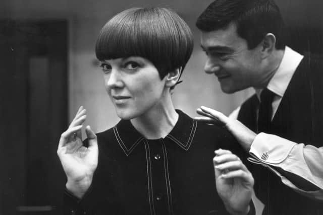 Mary Quant with the legendary hairdresser Vidal Sassoon. 
Photo by Ronald Dumont/Daily Express/Hulton Archive/Getty Images)

