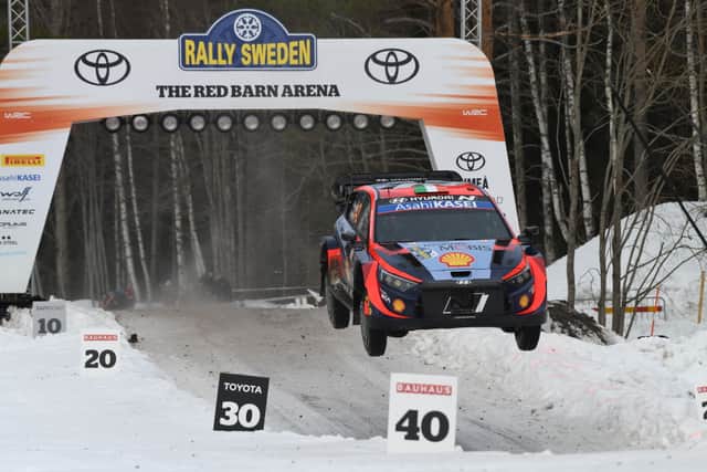 Craig Breen competing in Sweden, February 2023