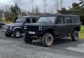 Munro EV, pictured beside a mid-teens Land Rover Defender at Gleneagles Estate