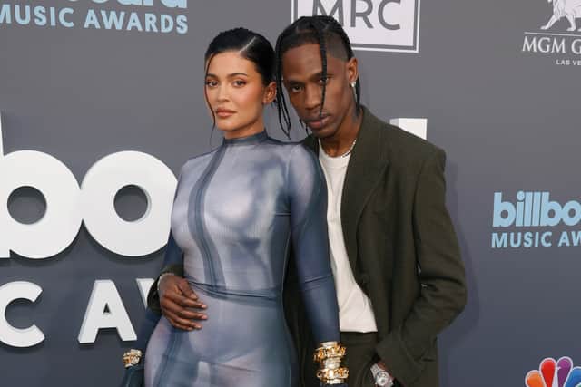 LAS VEGAS, NEVADA - MAY 15: Kylie Jenner and Travis Scott attend the 2022 Billboard Music Awards at MGM Grand Garden Arena on May 15, 2022 in Las Vegas, Nevada. (Photo by Frazer Harrison/Getty Images)