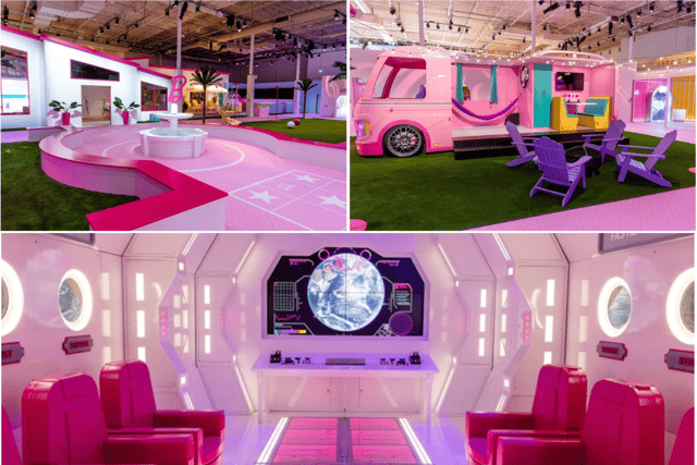 Fan can enter the Barbie Dreamhouse,  chill in the Barbie Campervan or take a trip on the Barbie Interstellar Express (Credit: IMG)