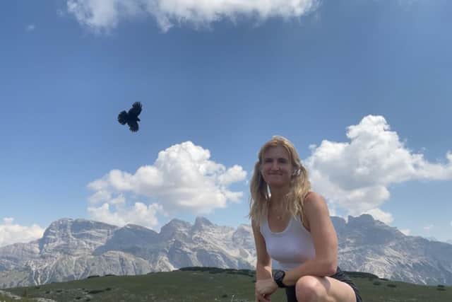 Katrina hiking the Dolomites, Northern Italy, 2022