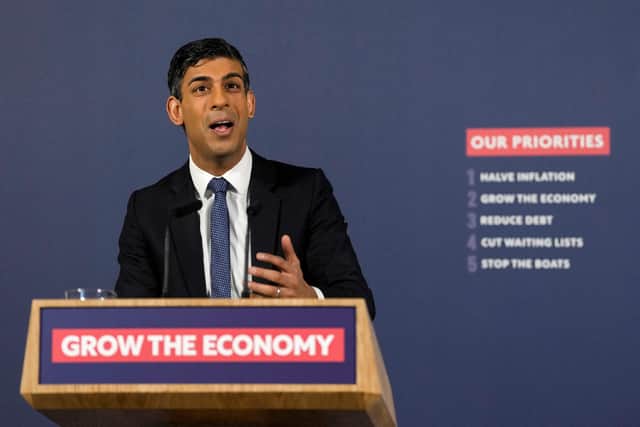 Rishi Sunak delivers a speech about mathematics and ending the ‘anti-maths mindset’ to boost economic growth (Photo: KIRSTY WIGGLESWORTH/POOL/AFP via Getty Images)