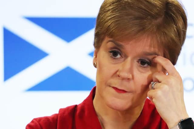 Nicola Sturgeon has been seen in leaked footage from an NEC meeting in March 2021 insisting that the SNP's finances were healthy. (Credit: Getty Images)