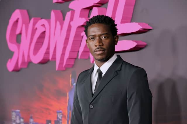 Damson Idris attends FX's "Snowfall" Season 5 Premiere at Grandmaster Recorders on February 17, 2022 in Los Angeles, California. (Photo by Amy Sussman/Getty Images)