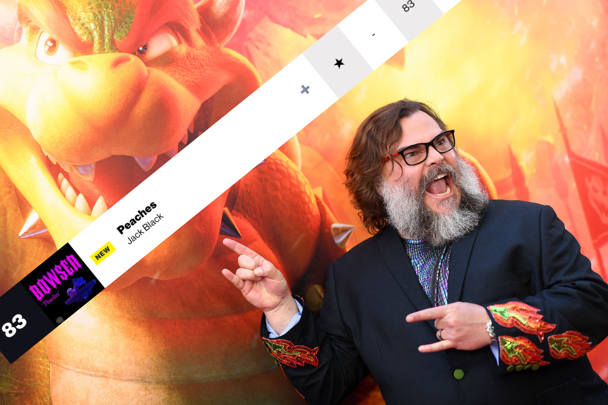 Jack Black's Mario song 'Peaches' has entered the Billboard Hot