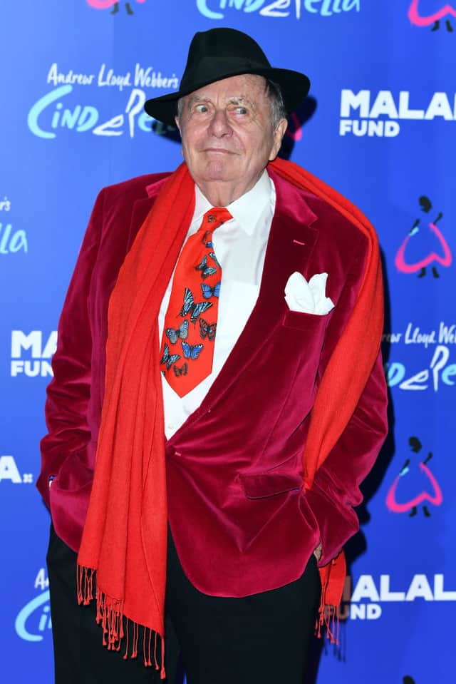 Barry Humphries attends a Gala performance of "Cinderella" to support The Malala Fund on November 22, 2021 in London, England. (Photo by Joe Maher/Getty Images)
