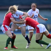 England’s Abby Dow was one of nine try scorers against Wales