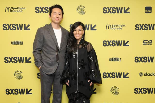 AUSTIN, TEXAS - MARCH 18:  (L-R) Steven Yeun and Ali Wong  attend the "Beef" world premiere during 2023 SXSW Conference and Festivals at The Paramount Theater on March 18, 2023 in Austin, Texas.  (Photo by Michael Loccisano/Getty Images for SXSW)