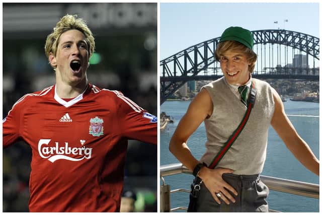 A young Fernando Torres shares a similar haircut to Sacha Baron Cohen character Bruno. (Getty Images)