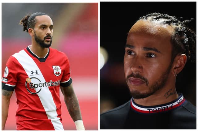 Theo Walcott and Lewis Hamilton share a striking resemblance. (Getty Images)