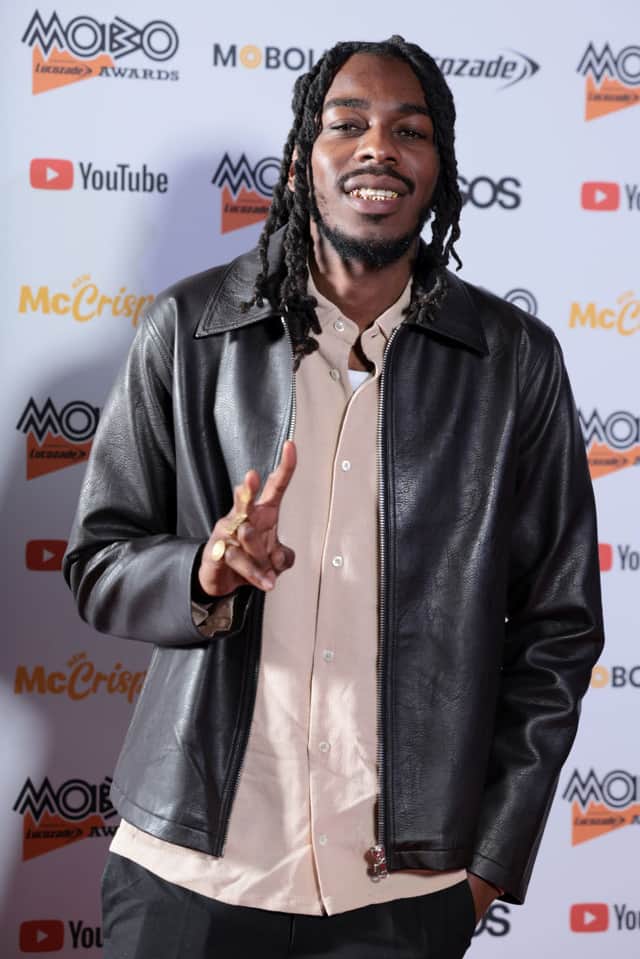 Knucks arrives at the MOBO Awards 2022 at OVO Arena Wembley on November 30, 2022 in London, England. (Photo by Shane Anthony Sinclair/Getty Images)