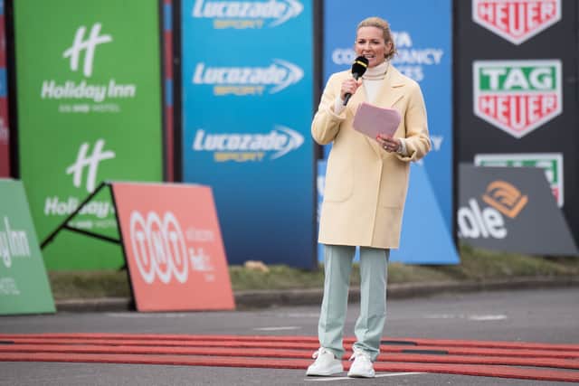 Gabby Logan during the Virgin London Marathon 2019. Picture: Jeff Spicer/Getty Images