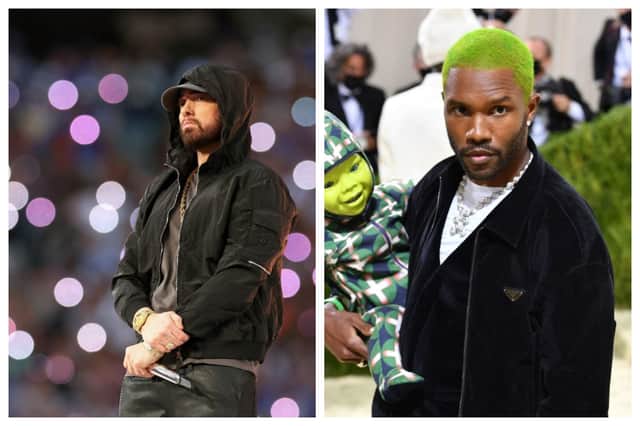 Eminem and Frank Ocean are trending today. Photographs by Getty
