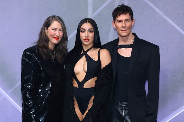 NEW YORK, NEW YORK - APRIL 19: (L-R) Lourdes Leon and Casey Cadwallader attend Mugler H&M Global Launch Event on April 19, 2023 in New York City. (Photo by Arturo Holmes/Getty Images)
