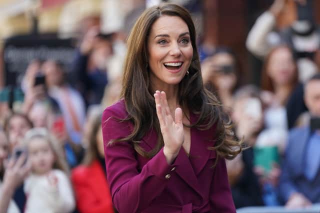 Kate Middleton chose to wear high street label Karen Millen to Birmingham. (Photo by Jacob King - WPA Pool/Getty Images)