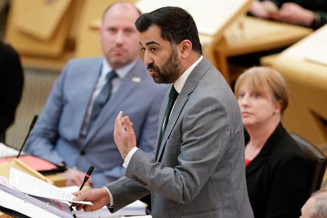 Humza Yousaf insisted that his party was "not facing bankrupcy" but admitted that a repayment to Peter Murrell was still outstanding. (Credit: Getty Images)